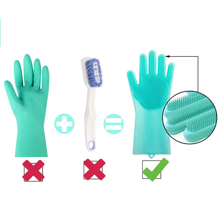 دستکش ظرفشویی اسکاچ دار سیلیکونی